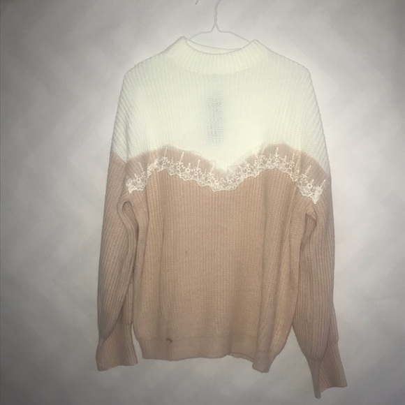 Sheilay pink white ruffle sweater small NWT - Picture 1 of 2